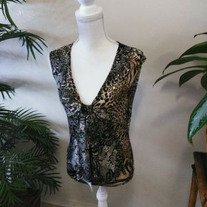 Brittany Black Sexy abstract top